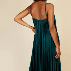 Little Mistress Green Satin Pleated Midaxi Dress 9 Little Mistress Green Satin Pleated Midaxi Dress -Starlit Dress Sales D34371R1A 4