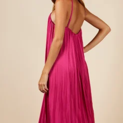Little Mistress Pink Satin Pleated Midaxi Dress 10 Little Mistress Pink Satin Pleated Midaxi Dress -Starlit Dress Sales D34371R2A 4