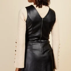 Little Mistress Black PU Mini Dress By Vogue Williams -Starlit Dress Sales D34426B1A 4