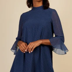 Little Mistress Blue Spot High Neck Mini Dress By Vogue Williams -Starlit Dress Sales D34436B1A 2