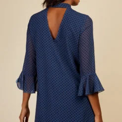 Little Mistress Blue Spot High Neck Mini Dress By Vogue Williams -Starlit Dress Sales D34436B1A 4
