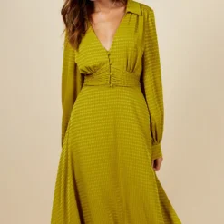 Little Mistress Olive Check Midaxi Shirt Dress -Starlit Dress Sales D34550R1A 2