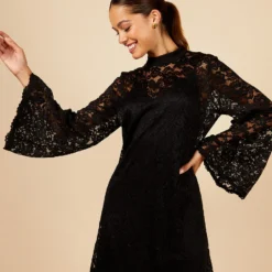 Little Mistress Black Lace Mini Dress