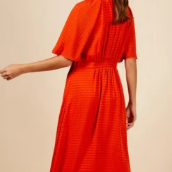 Little Mistress Orange Check Twist Detail Midaxi Dress -Starlit Dress Sales D34553R1A 4