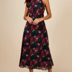 Little Mistress Printed Tie Detail Midaxi Dress 8 Little Mistress Printed Tie Detail Midaxi Dress -Starlit Dress Sales D34554R1A 1