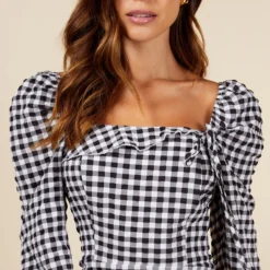 Little Mistress Gingham Frill Neckline Midaxi Dress -Starlit Dress Sales D34562R1A 3