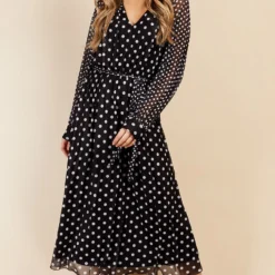 Little Mistress Multi Spot Midaxi Dress By Vogue Williams