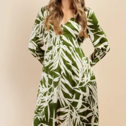 Little Mistress Green Print Satin Midaxi Dress By Vogue Williams -Starlit Dress Sales D34637R1A 2