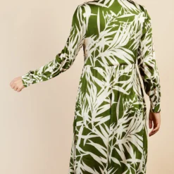Little Mistress Green Print Satin Midaxi Dress By Vogue Williams -Starlit Dress Sales D34637R1A 4