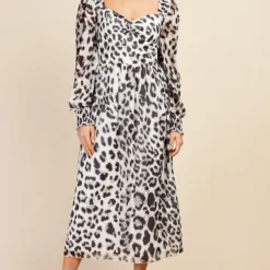 Little Mistress Leopard Print Sweetheart Neckline Midaxi Dress By Vogue Williams -Starlit Dress Sales D34649R1A 1