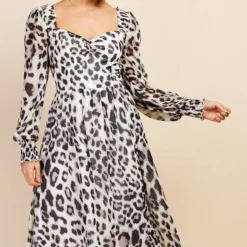 Little Mistress Leopard Print Sweetheart Neckline Midaxi Dress By Vogue Williams -Starlit Dress Sales D34649R1A 2