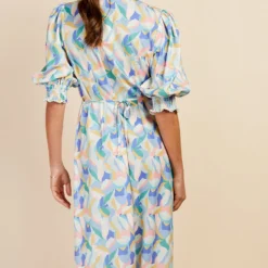 Little Mistress Pastel Print Button Front Midi Dress By Vogue Williams -Starlit Dress Sales D34660R1A 4