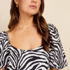 Little Mistress Zebra Print Tiered Mini Smock Dress By Vogue Williams -Starlit Dress Sales D34678B1A 3