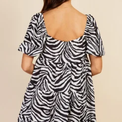 Little Mistress Zebra Print Tiered Mini Smock Dress By Vogue Williams -Starlit Dress Sales D34678B1A 4