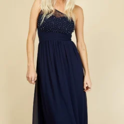 Little Mistress Luanna Navy Embellished One-Shoulder Maxi Dress -Starlit Dress Sales L16413D13A 2