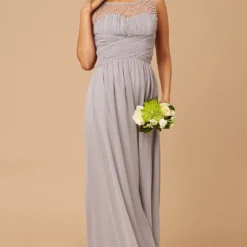 Little Mistress Grace Grey Embellishment Sweetheart Maxi Dress -Starlit Dress Sales L6158D3A 1051