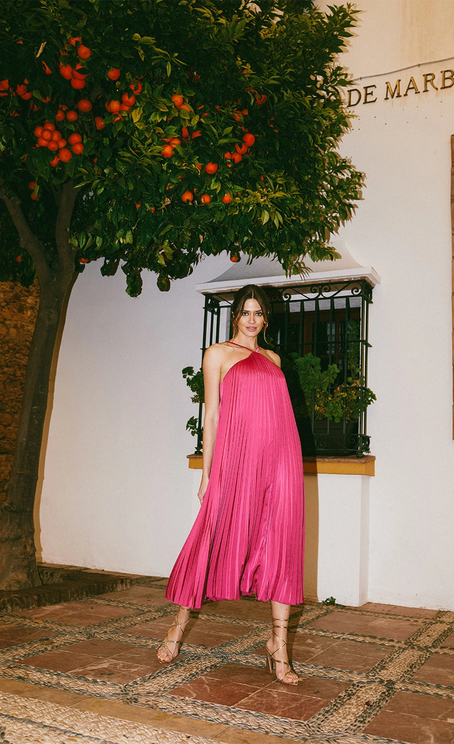 Little Mistress Pink Satin Pleated Midaxi Dress 2 Little Mistress Pink Satin Pleated Midaxi Dress - Image 2