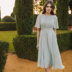 Little Mistress Waterlily Lace Insert Midi Dress