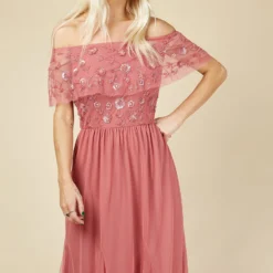 Little Mistress Nadine Rose Embellished Bardot Maxi Dress -Starlit Dress Sales U18852D2A 2