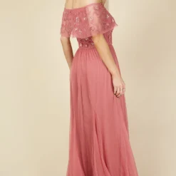 Little Mistress Nadine Rose Embellished Bardot Maxi Dress -Starlit Dress Sales U18852D2A 4