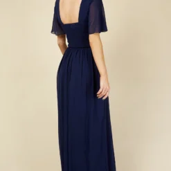 Little Mistress Navy Angel Sleeve Maxi Dress -Starlit Dress Sales U19809D3A 4