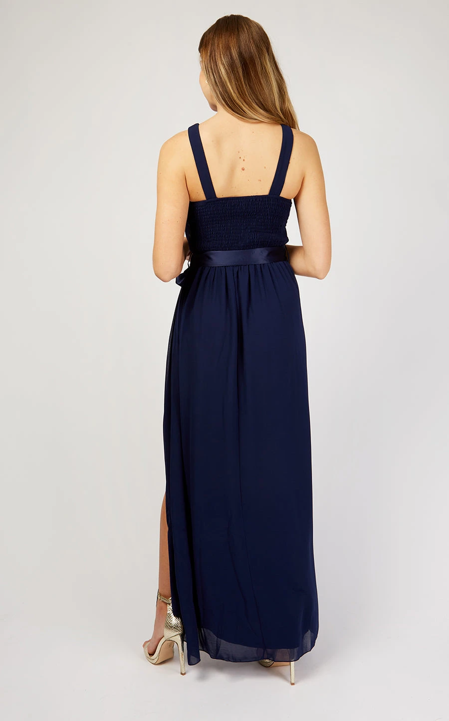 Little Mistress Navy Halterneck Maxi Dress 4 Little Mistress Navy Halterneck Maxi Dress - Image 4