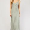 Little Mistress Braided Strap Sage Maxi Dress
