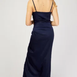 Little Mistress Navy Satin Maxi Dress -Starlit Dress Sales U19815D2A 4
