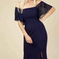 Little Mistress Hannah Navy Bardot Maxi Dress -Starlit Dress Sales U19818D3A 2
