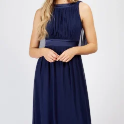 Little Mistress Navy Draped Maxi Dress -Starlit Dress Sales U19819D2A 2
