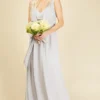 Little Mistress Amanda Ice Grey Tie Waist Maxi Dress