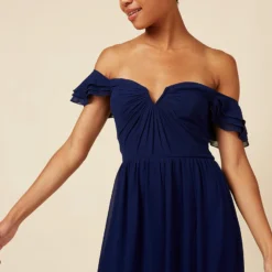 Little Mistress Navy Bardot Draped Sleeve Maxi Dress 6 Little Mistress Navy Bardot Draped Sleeve Maxi Dress -Starlit Dress Sales U19823D1A 3