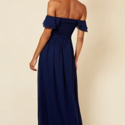 Little Mistress Navy Bardot Draped Sleeve Maxi Dress 7 Little Mistress Navy Bardot Draped Sleeve Maxi Dress -Starlit Dress Sales U19823D1A 4