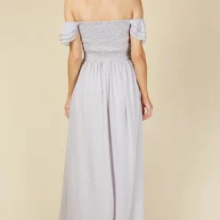 Little Mistress Russo Ice Grey Bardot Draped Sleeve Maxi Dress 7 Little Mistress Russo Ice Grey Bardot Draped Sleeve Maxi Dress -Starlit Dress Sales U19823D4A 4