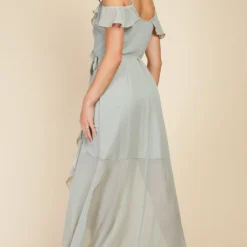 Little Mistress Waterlily Cold-Shoulder Wrap Maxi Dress -Starlit Dress Sales U19824D2B 4