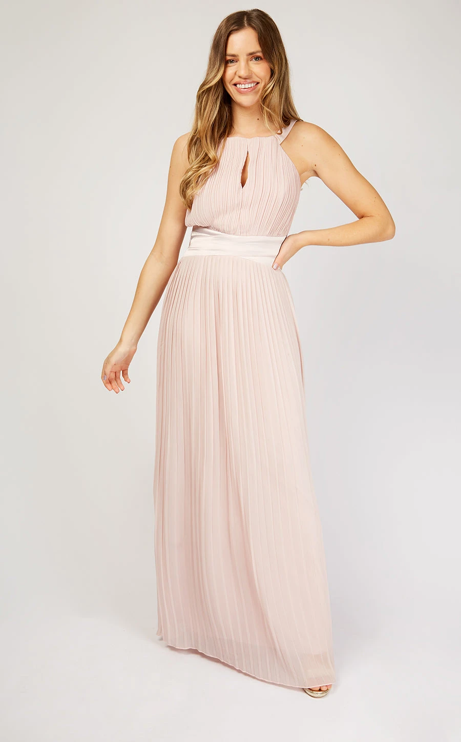 Little Mistress Blush Pleated Maxi Dress 1 Little Mistress Blush Pleated Maxi Dress