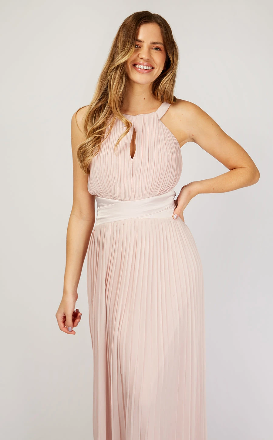 Little Mistress Blush Pleated Maxi Dress 3 Little Mistress Blush Pleated Maxi Dress - Image 3