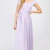 Little Mistress Lilac Crossover Bardot Maxi Dress