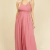 Little Mistress Jenna Rose Lace Detail Maxi Dress