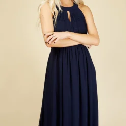 Little Mistress Elana Navy Keyhole Maxi Dress -Starlit Dress Sales U20884D2A 2