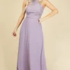 Little Mistress Silva Bridesmaid Lavender Lace Top Maxi Dress