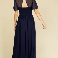 Little Mistress Russo Navy Angel Sleeve Maxi Dress -Starlit Dress Sales U20888D1A 4