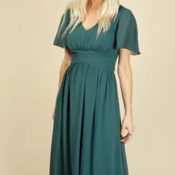 Little Mistress Russo Pine Angel Sleeve Maxi Dress -Starlit Dress Sales U20888D2A 2
