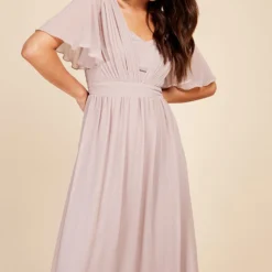 Little Mistress Penny Mink Angel Sleeve Maxi Dress -Starlit Dress Sales U33303D1A 2