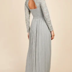 Little Mistress Selina Sage Lace Pleated Maxi Dress -Starlit Dress Sales U33306D1A 4