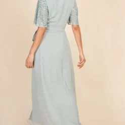 Little Mistress Jodie Sage Embellished Wrap Maxi Dress 7 Little Mistress Jodie Sage Embellished Wrap Maxi Dress -Starlit Dress Sales U33480D1A 4
