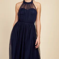 Little Mistress Navy Tulle Halter Midi Dress 8 Little Mistress Navy Tulle Halter Midi Dress -Starlit Dress Sales U33591C1A 2