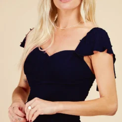 Little Mistress Navy Embellished Sleeve Maxi Dress -Starlit Dress Sales U33593D2A 3