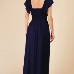 Little Mistress Navy Embellished Sleeve Maxi Dress -Starlit Dress Sales U33593D2A 4