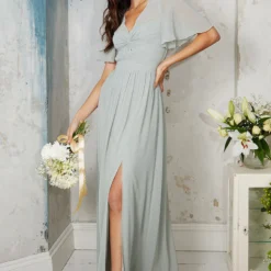 Little Mistress Waterlily Knot Detail Maxi Dress